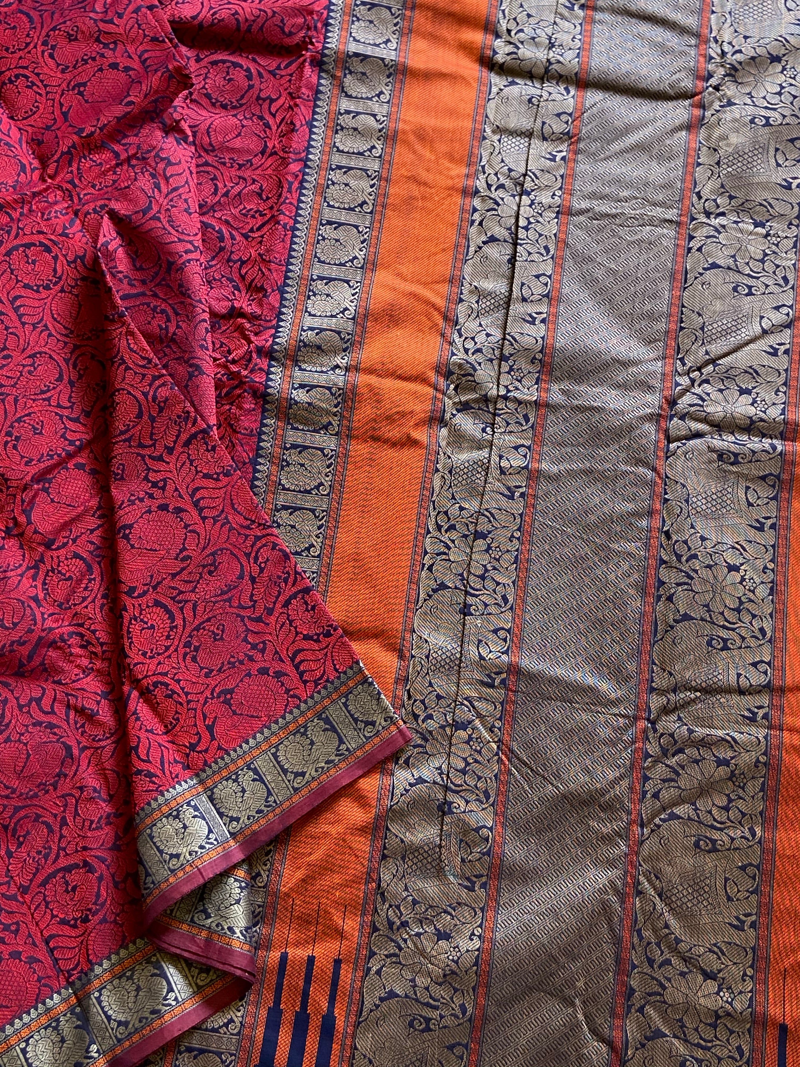 Kanchi cotton full body vanasingaram saree – Handpicked