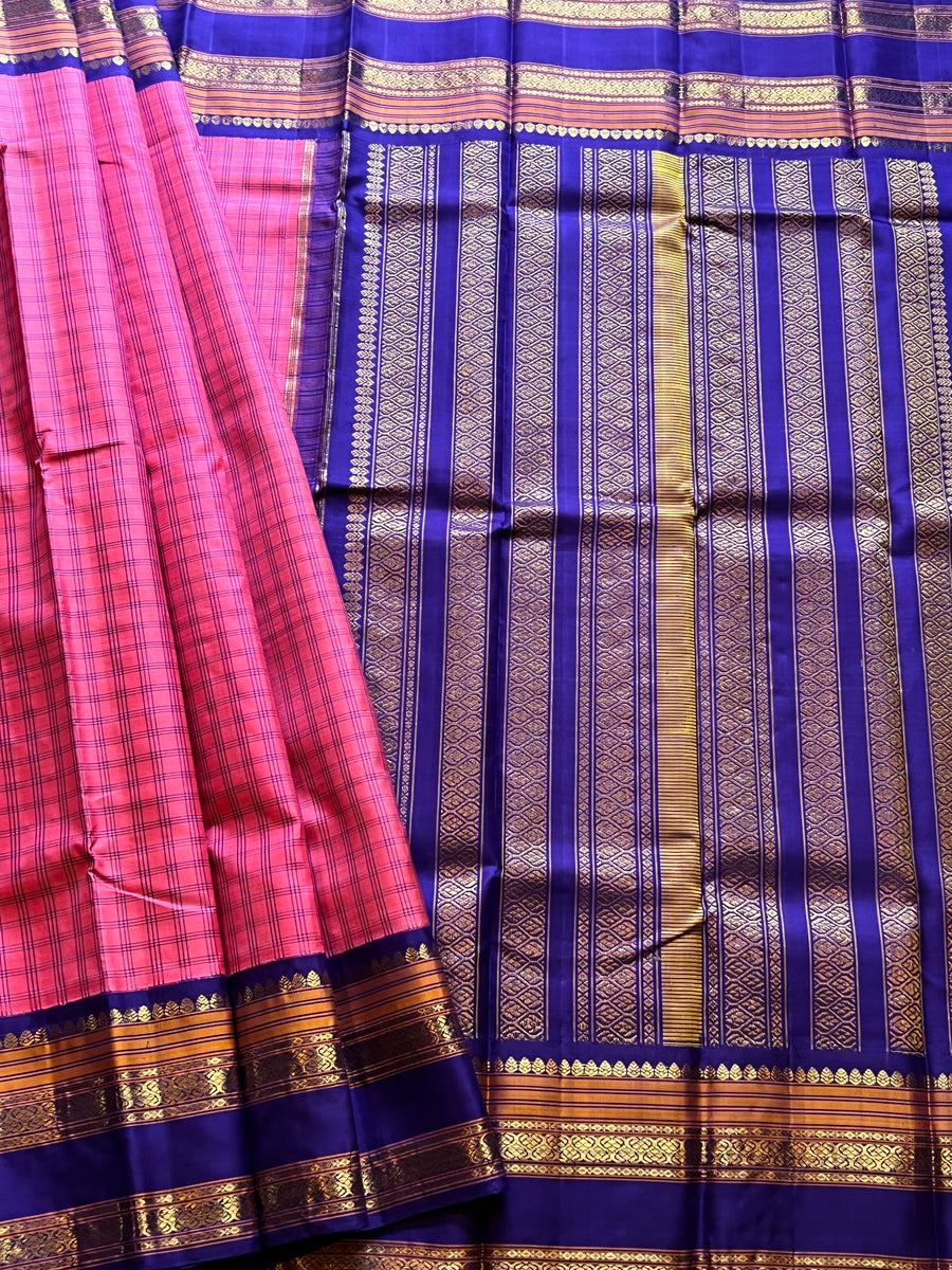 Panjumittai pink - korvai kanjipuram – chithraloomsbyCK